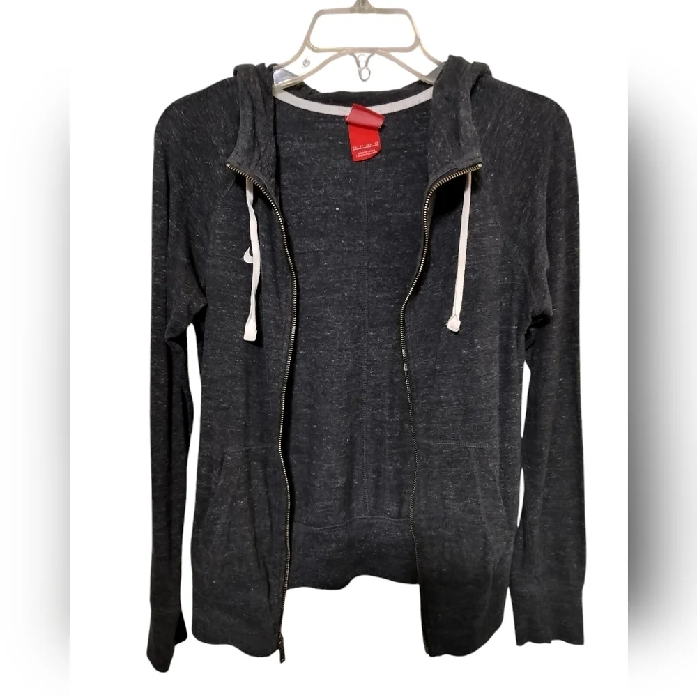 3026) Vintage NIKE Women Gray Full Zip Training Hoodie Size XS
